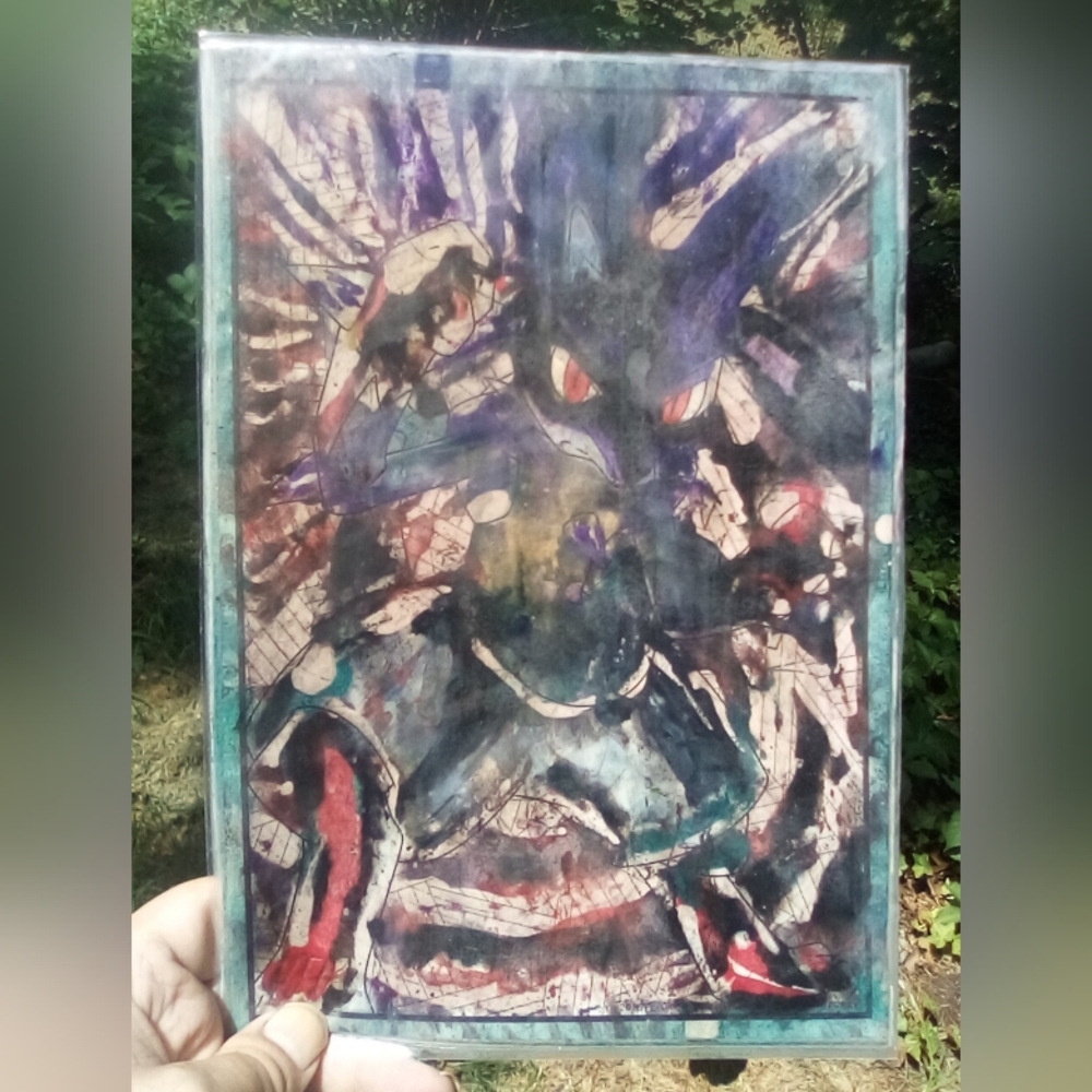 🎨Abstract Lucario Watercolor Painting Art🖼
